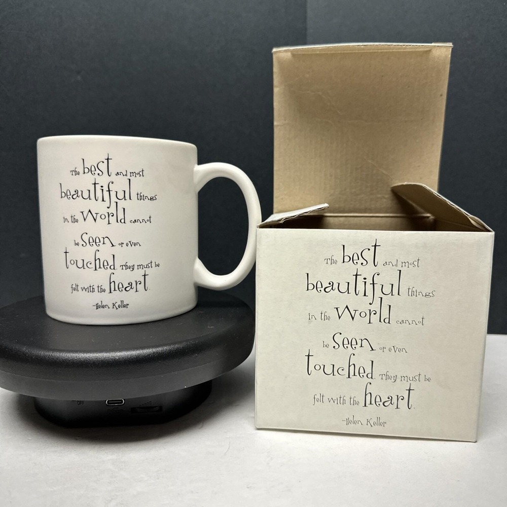 Quotable Mugs "The Best…" Helen Keller Inspirational Ceramic Mug NEW in Box
